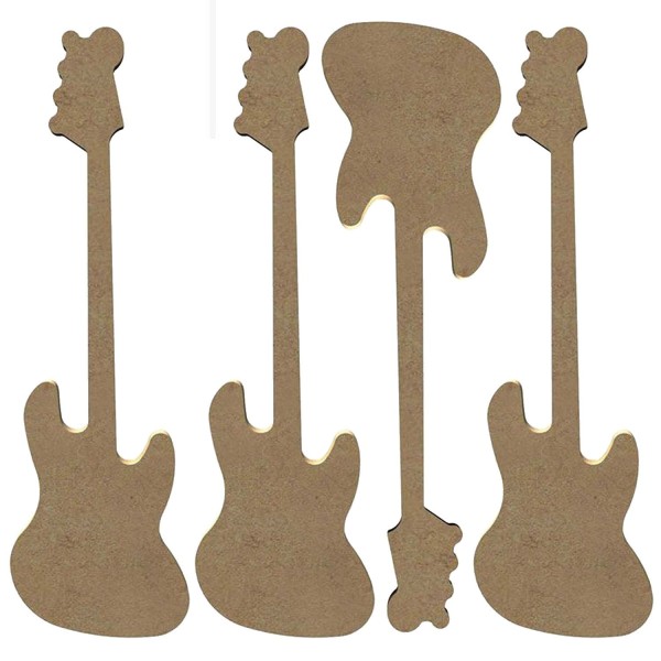 4 guitares en bois MDF à décorer - 15 cm - Photo n°1