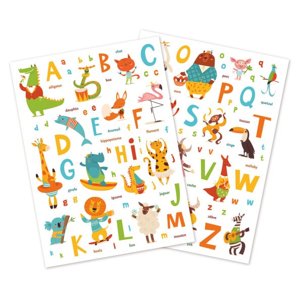 Gommettes - Alphabet - Animaux - Pour enfant - Loisirs créatifs - 130 pièces - Photo n°1