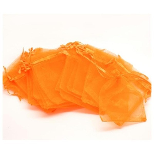 10 Pochettes organza orange PM ( 50 par 70cm ) - Photo n°1