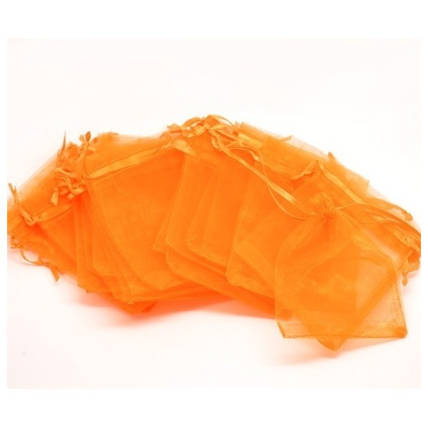10 pochettes organza orange GM ( 100 par 150mm ) - Photo n°1