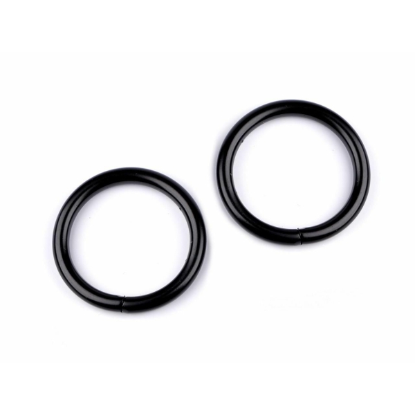 10pc Black vernis métal o-ring ø25 mm, bagues de vêtements et d-rings, matériel / haberdashery - Photo n°2