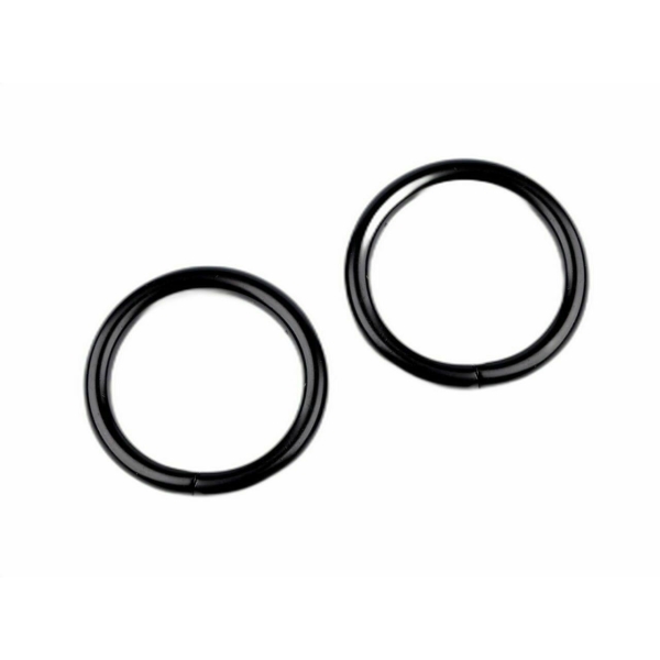10pc Black vernis métal o-ring ø25 mm, bagues de vêtements et d-rings, matériel / haberdashery - Photo n°1