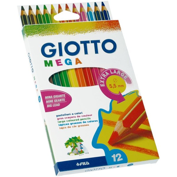 Crayons de couleurs GIOTTO Mega x 12 - Photo n°1