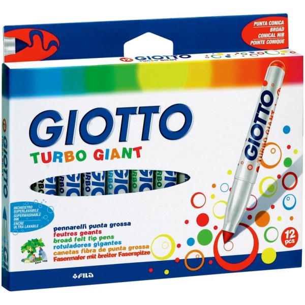 Feutres coloriage GIOTTO Turbo Giant x 12 - Photo n°1