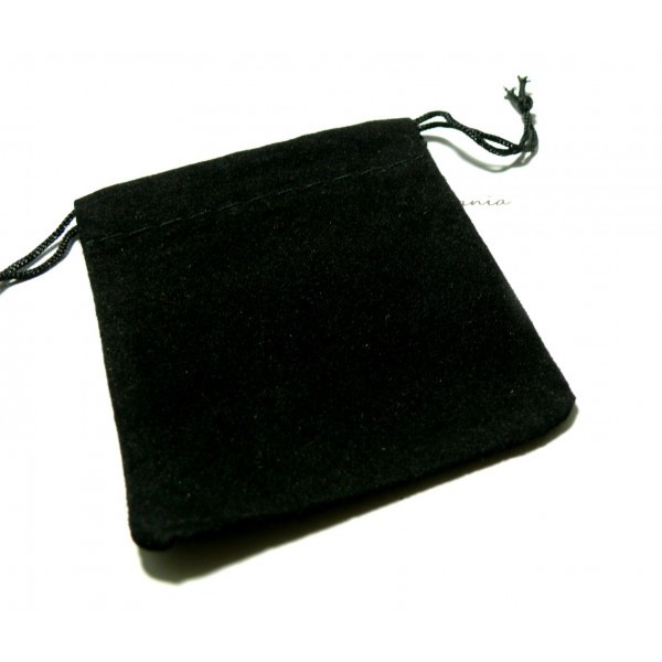 Apprêt bijoux 10 pochettes cadeaux velours Forme Rectangle Coloris Noir ( 90 par 70mm) - Photo n°1