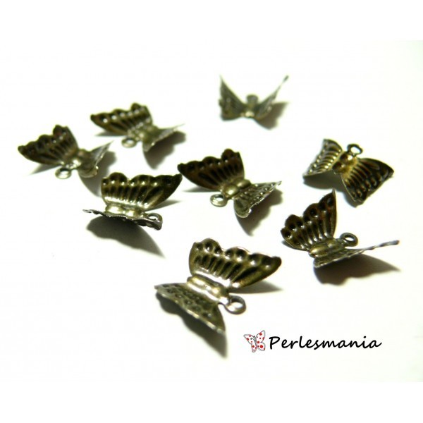 Fournitures bijoux: 50 breloques papillon bronze ref 7 - Photo n°1