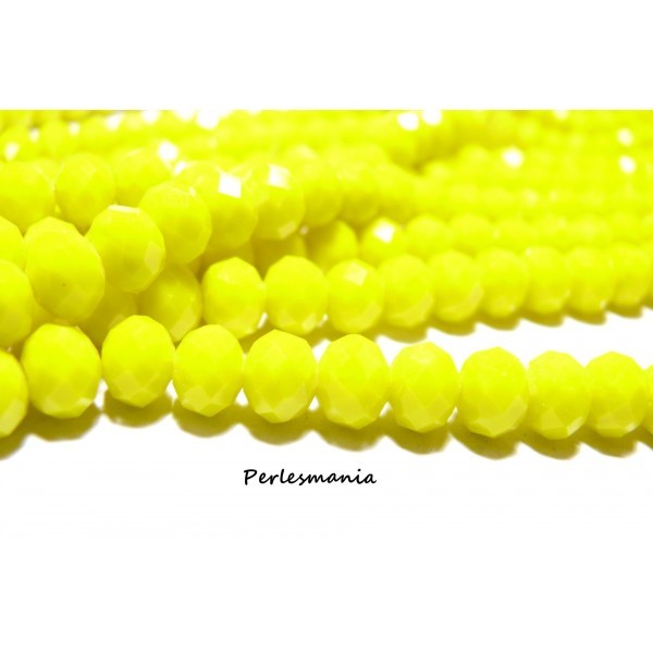 Perles pour bijoux: 20 Rondelles 3 par 4mm verre 2J1872 jaune facettée - Photo n°1