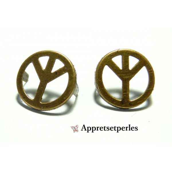 Fournitures bijoux: Lot de 10 clous à griffes peace Bronze 15mm pour customisation - Photo n°1