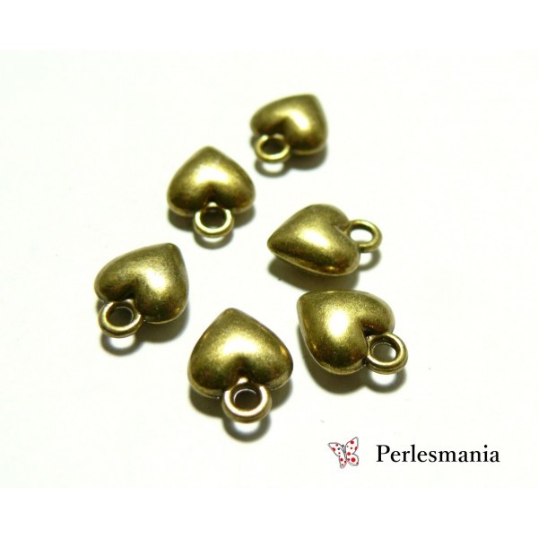 10 pendentifs Coeur 2Y1312 Bronze fournitures pour bijoux - Photo n°1