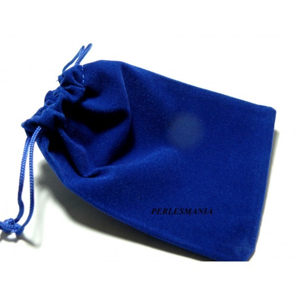 Apprêt bijoux 10 pochettes cadeaux velours bleu nuit ( 120 par 90mm) - Photo n°1