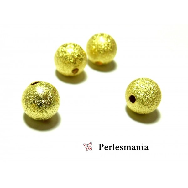 Apprêts pour bijoux: 10 perles intercalaires poussières d'étoiles 10mm couleur OR P226 - Photo n°1