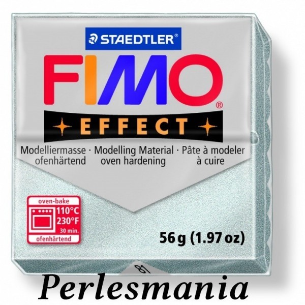 1 pain 56g pate polymère FIMO EFFECT ARGENT effet Metallique 8020-81 - Photo n°1