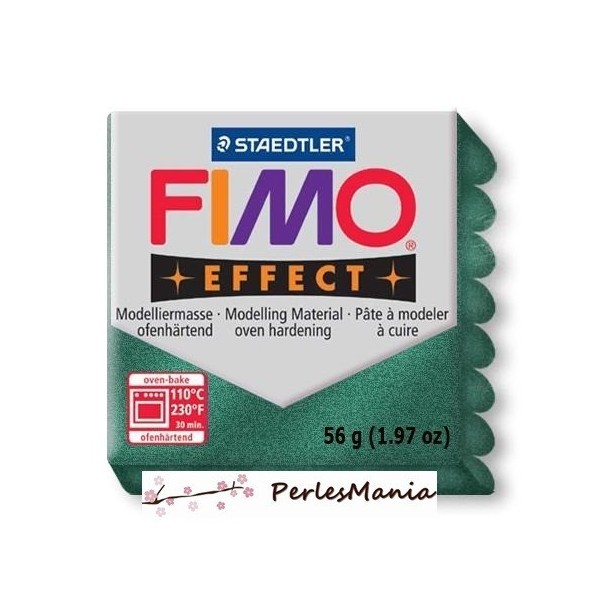 pain 56g pate polymère FIMO EFFECT EMERAUDE effet Metallique 8020-58 - Photo n°1