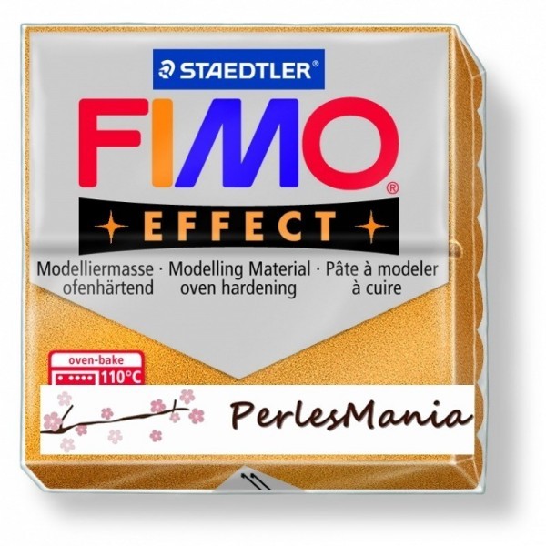 Loisirs créatifs: 1 pain 56g pate polymère FIMO EFFECT OR 8020-11 - Photo n°1