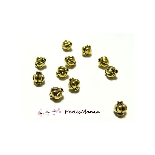 100 perles lampion intercalaires Vieil OR P572 founritures pour bijoux - Photo n°1