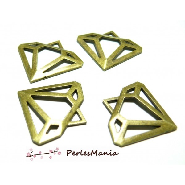 Accessoires pour bijoux: 5 pendentifs diamants 2B8936 Bronze - Photo n°1
