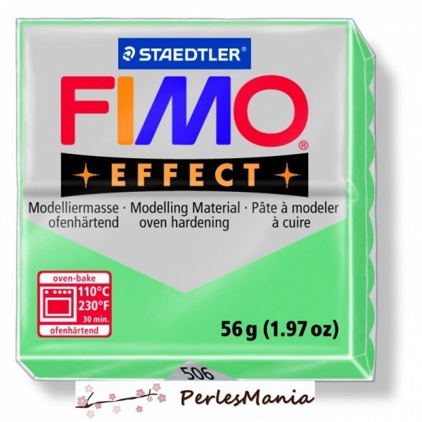 1 pain 56g pate polymère FIMO EFFECT VERT JADE 8020-506 - Photo n°1