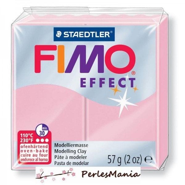 1 pain 56g pate polymère FIMO EFFECT ROSE PASTEL 8020-205 - Photo n°1