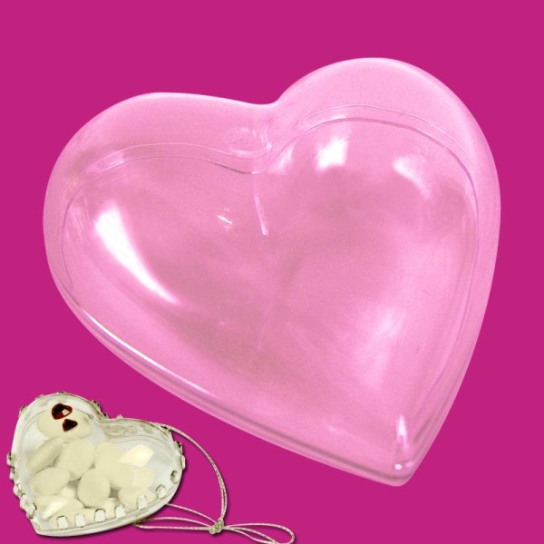 Coeur plastique transparent pour contact alimentaire 6 cm - Photo n°1