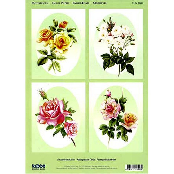 Carte 3D prédécoupée - Roses 21 x 29,7 cm - Photo n°1