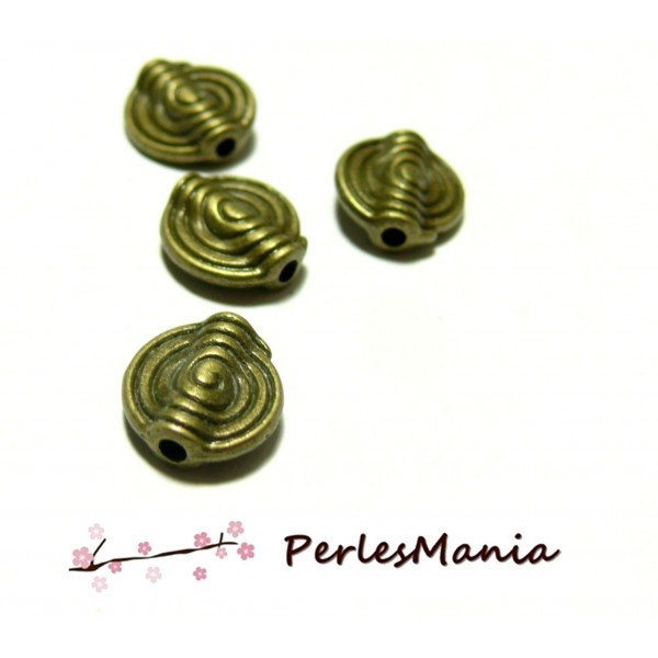 10 perles intercalaire ROND spirale 11mm H025 BRONZE , DIY - Photo n°2