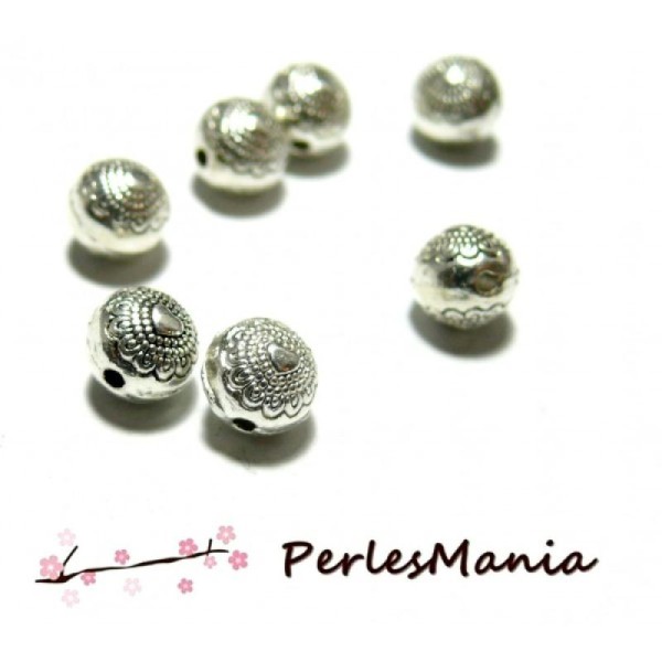 10 Magnifiques perles intercalaire avec coeurs 8mm ref183 ARGENT breloques DIY - Photo n°1