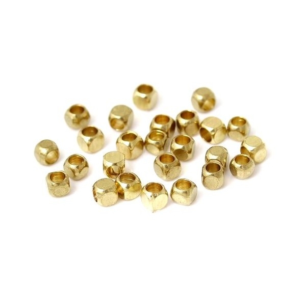 100 perles intercalaire CUBE ARRONDI 2,5mm qualité OR S1153138 - Photo n°2