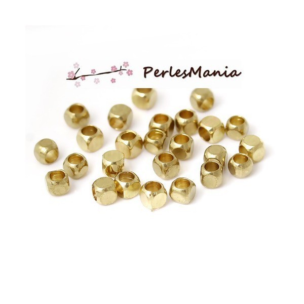 100 perles intercalaire CUBE ARRONDI 2,5mm qualité OR S1153138 - Photo n°1