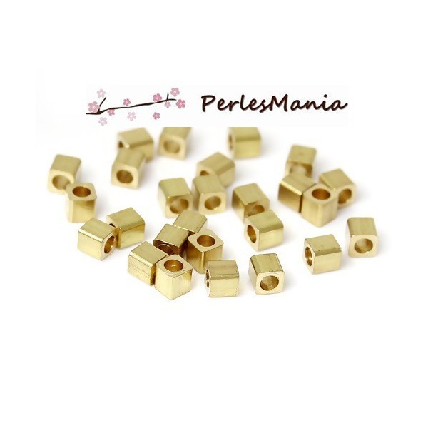 100 perles intercalaire CUBE 2mm qualité cuivre OR S11153136 DIY - Photo n°1