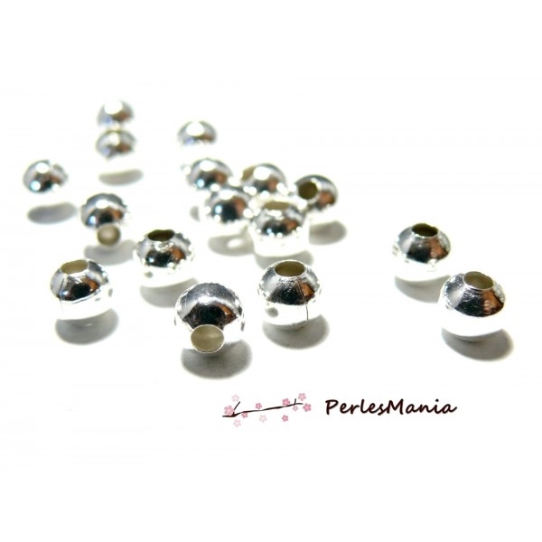 200 perles METAL intercalaires rondes lisse 6mm ARGENT PLATINE, DIY - Photo n°1
