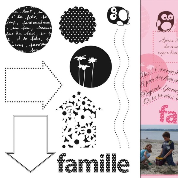Tampons clear stamp Famille - Set de 8 tampons - Photo n°1