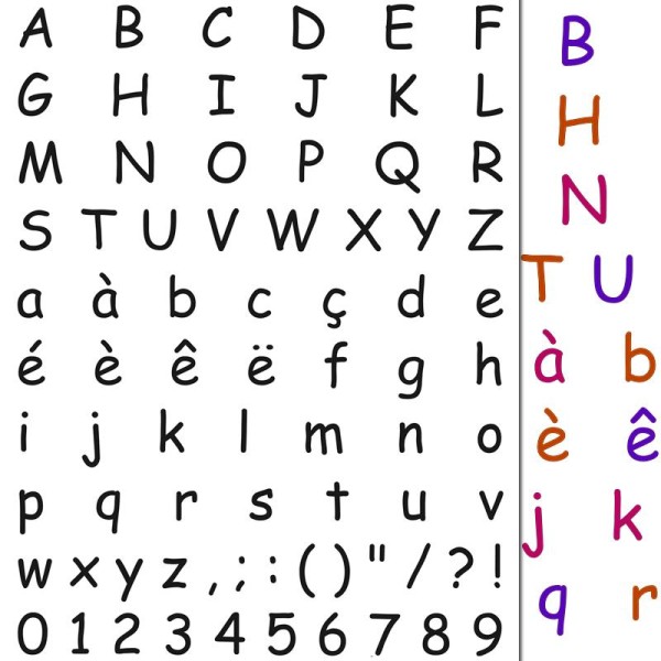 Tampons clear stamp Alphabet main levée - Set de 73 tampons - Photo n°1