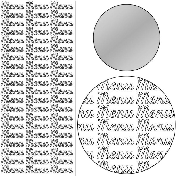 Stickers Peel off Menu argent - 3 cm - 60 pcs - Photo n°1