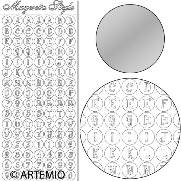 Stickers Peel off Alphabet pastille argent - Photo n°1