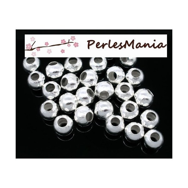 PAX 300 perles intercalaires passants 5mm ARGENT VIF S11871 - Photo n°1