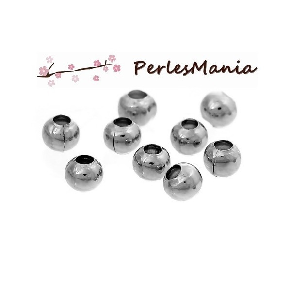 PAX 1000 perles intercalaires passants 3mm ARGENT PLATINE S111110 - Photo n°1