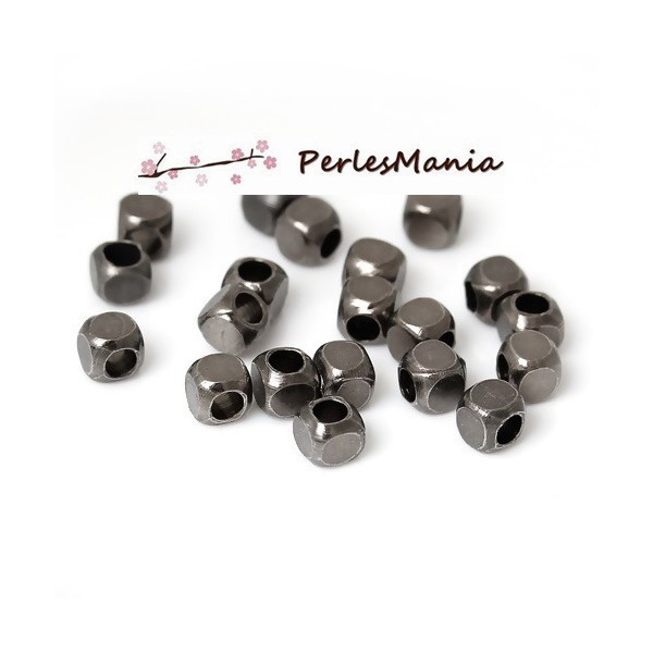 100 perles intercalaire CUBE ARRONDI 2,5mm qualité GUN METAL ( S1153139 ), DIY - Photo n°1