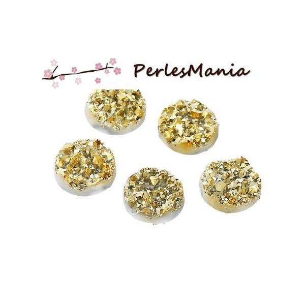 10 cabochons plat druzy, drusy ronds 12mm ( S1176702 ) - Photo n°1