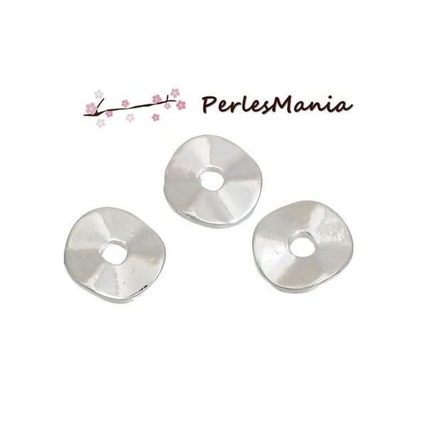 10 perles intercalaire RONDELLES 6mm metal couleur ARGENT VIF ( S1183746 ) - Photo n°1