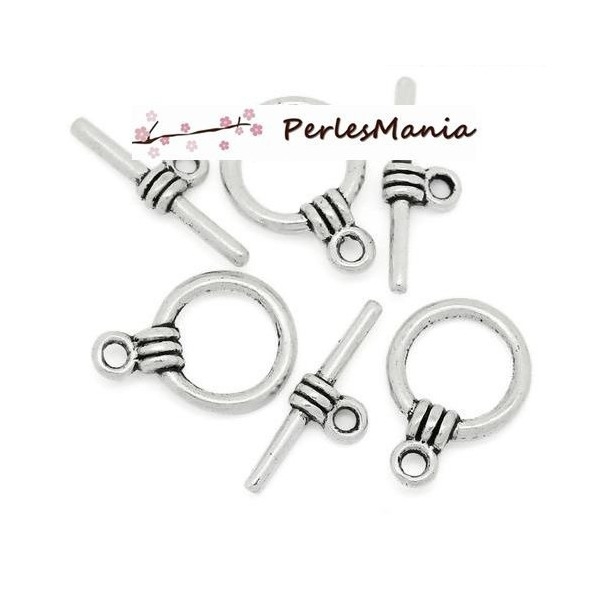 PAX 40 sets fermoirs TOGGLE S11369 toggle metal VIEIL ARGENT, DIY - Photo n°1