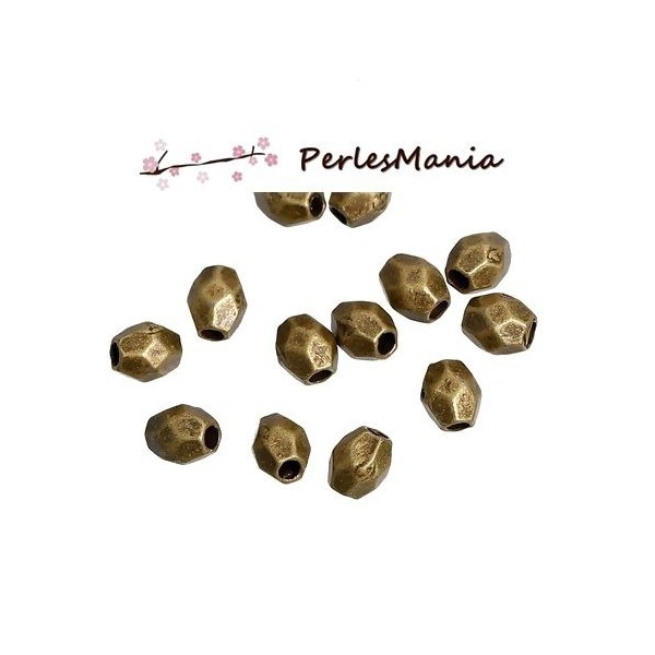 100 perles intercalaires FACETTES 4 par 3mm metal couleur BRONZE ( S1186250 ) - Photo n°1