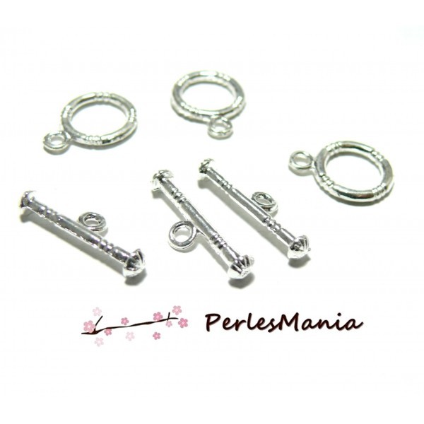 PAX: 20 SETS fermoirs T toggle MARIN PETIT MODELE metal couleur ARGENTVIF 2A5814 - Photo n°1
