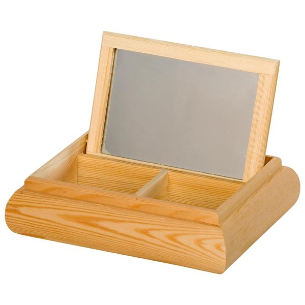 Coiffeuse miroir rectangle en bois - Photo n°1