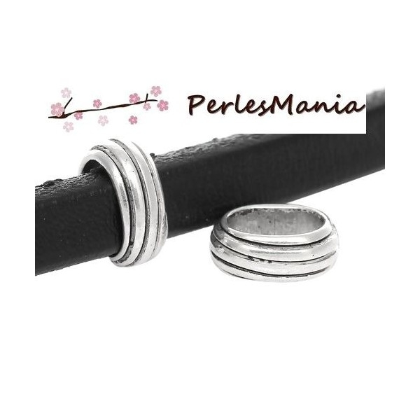 10 slides passant perles intercalaire ENTRELACS metal couleur ARGENT ANTIQUE ( S1135405 ) - Photo n°1