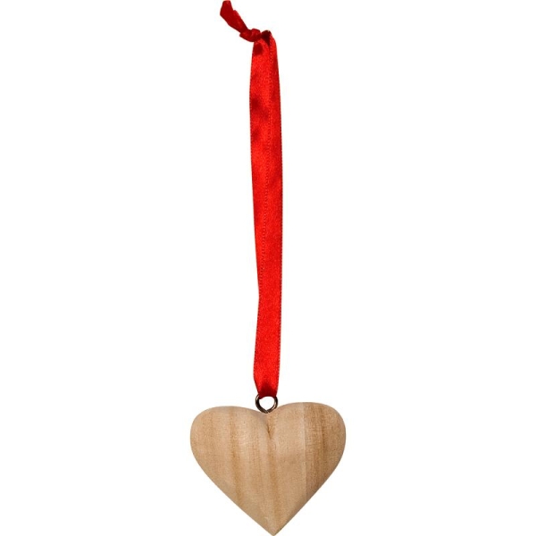 Coeur en bois à suspendre 5,5 cm - Photo n°1