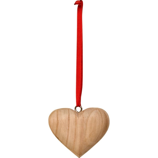 Coeur en bois à suspendre 7,7 cm - Photo n°1