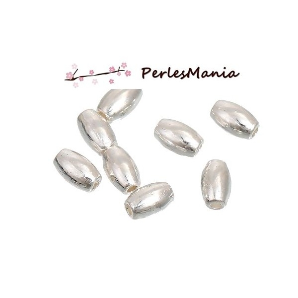 PAX environ 200 perles intercalaires TUBES OBLONG metal couleur ARGENT VIF S1194815 - Photo n°1