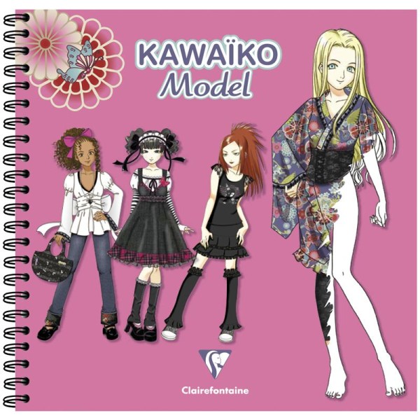 Carnet de dessin Créativ' Model Kawaïko rose - 100 pages - Photo n°1