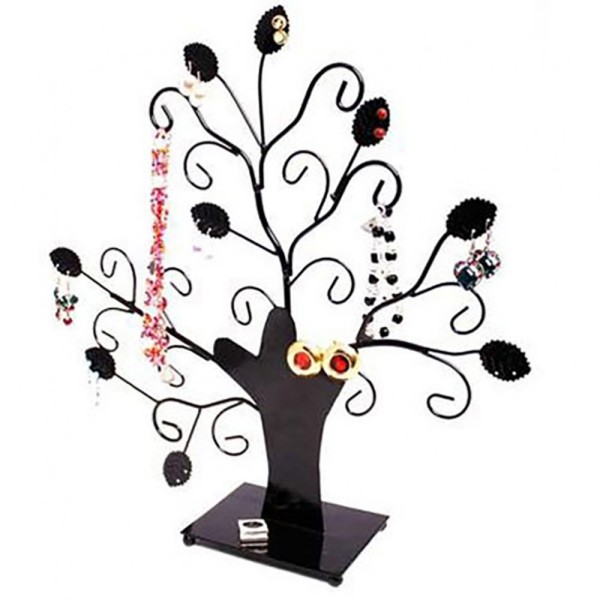 Porte bijoux arbre boucle d'oreille (20 paires) Noir - Photo n°1