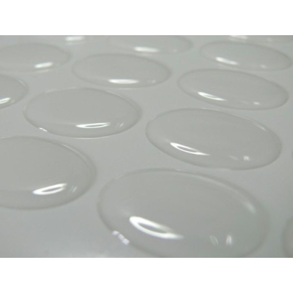 25 Cabochons 18 par 13mm sticker autocollant epoxy transparent - Photo n°1